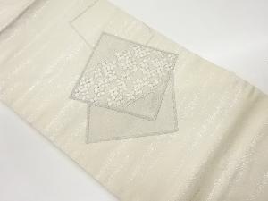 色紙に花模様刺繍名古屋帯